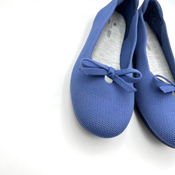 Clarks Womens Size 10 10M Blue Knit Slip On Ballet Flats Comfort Shoes - Picture 4 of 13